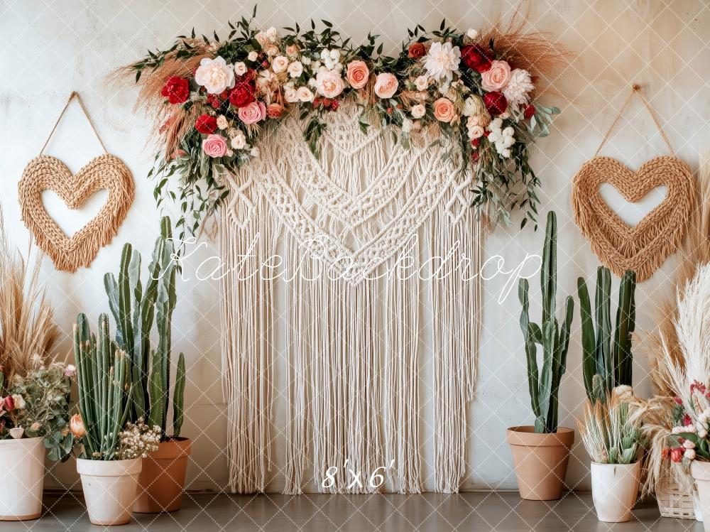 Kate Boho Macrame Floral Cactus Backdrop Designed by Patty Roberts