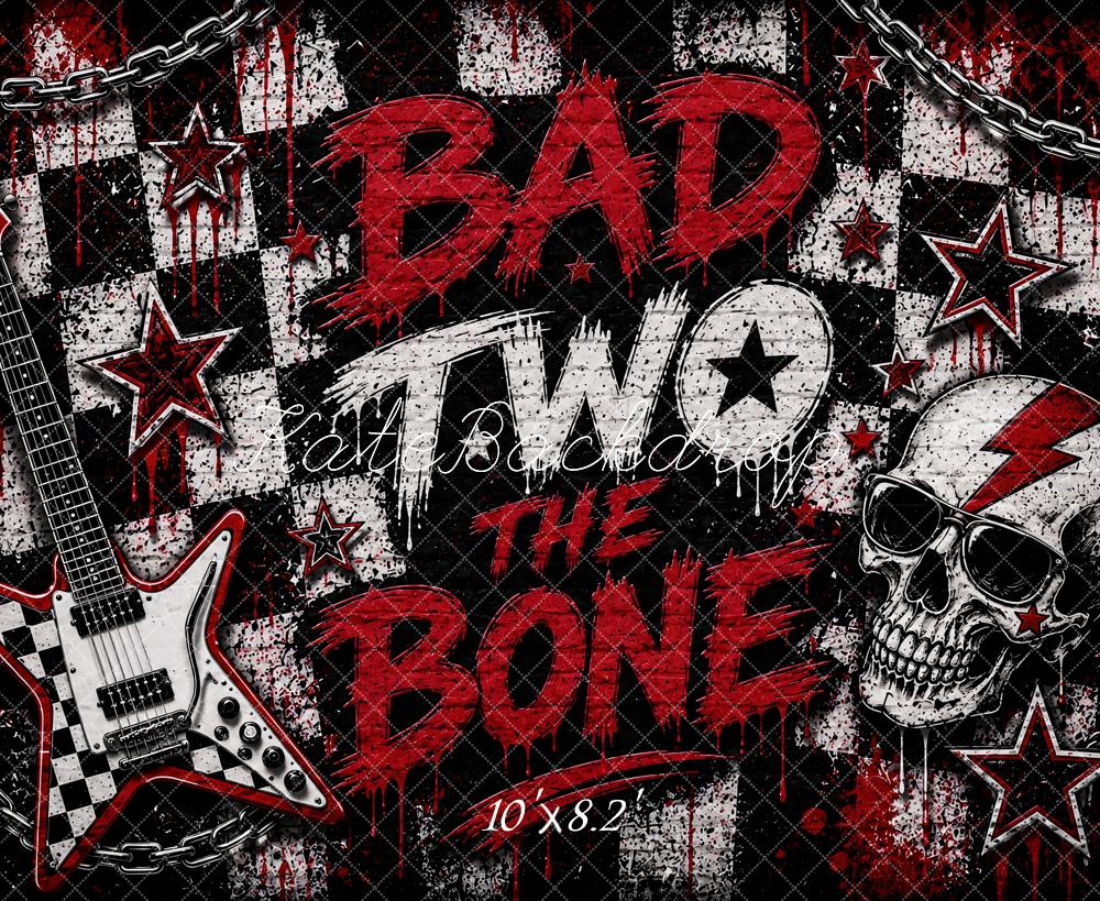 Kate Birthday Graffiti Rock Guitar Skull Chains Printed Backdrop Designed by Ashley Paul