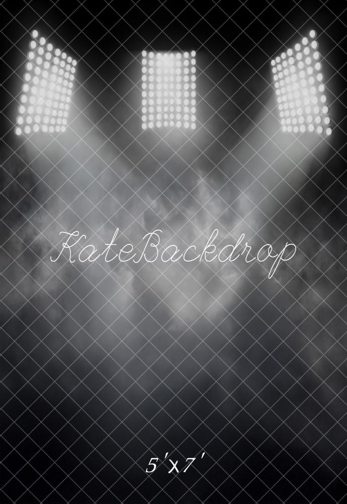 Kate Sports Black Stage Spotlights Smoke Printed Backdrop Designed by Chain Photography