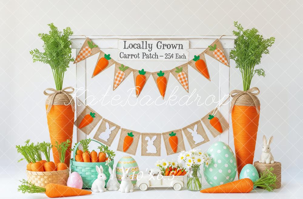 Kate Easter Bunny Carrot Patch Decor Backdrop Designed by Patty Roberts
