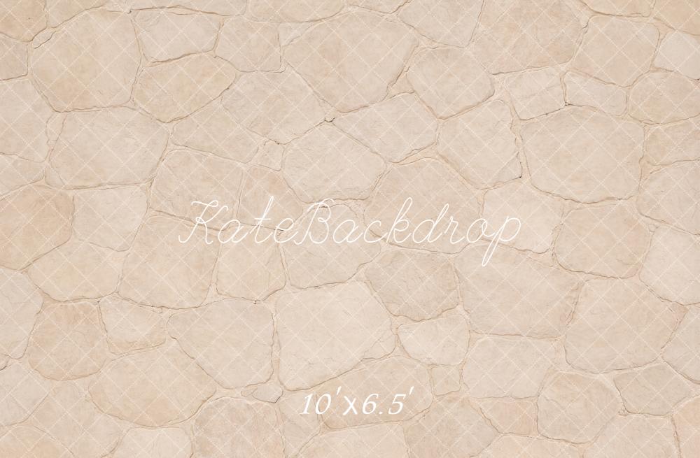 Kate Beige Cobblestone Floor Printed Backdrop Designed by Emetselch