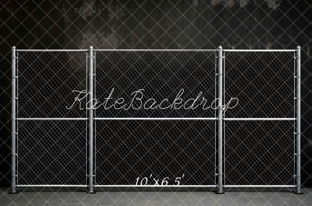 Kate Sports Chain Link Fence Industrial Wall Backdrop Designed by Mini MakeBelieve
