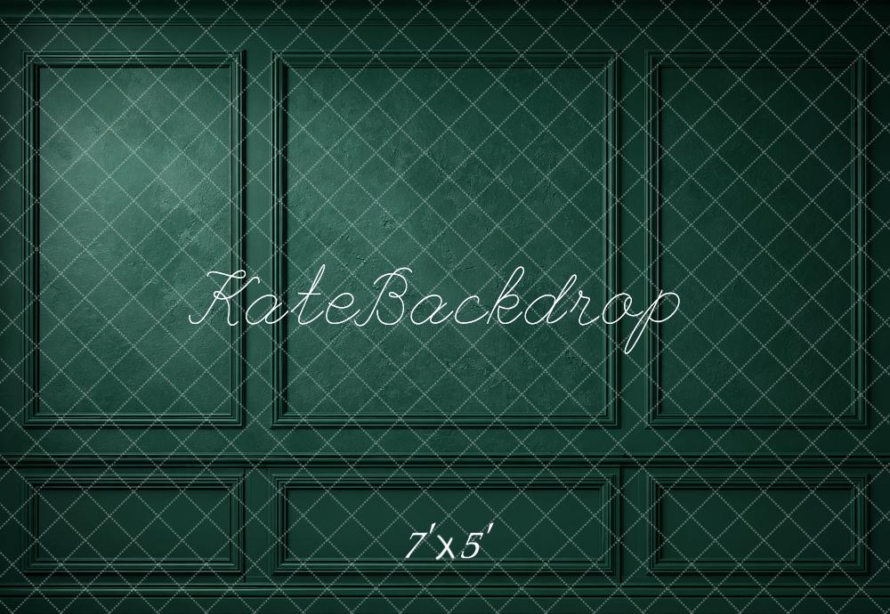 Kate Dark Green Retro Wall Printed Backdrop Designed by Emetselch