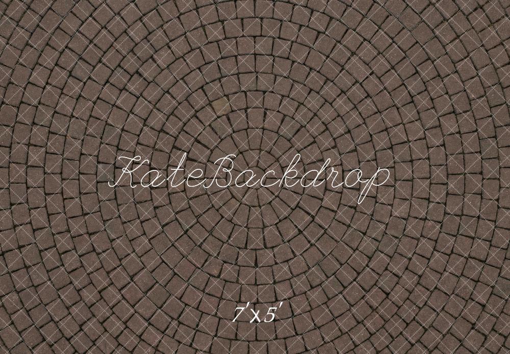 Kate Brown Cobblestone Pattern Floor Backdrop Designed by Mini MakeBelieve