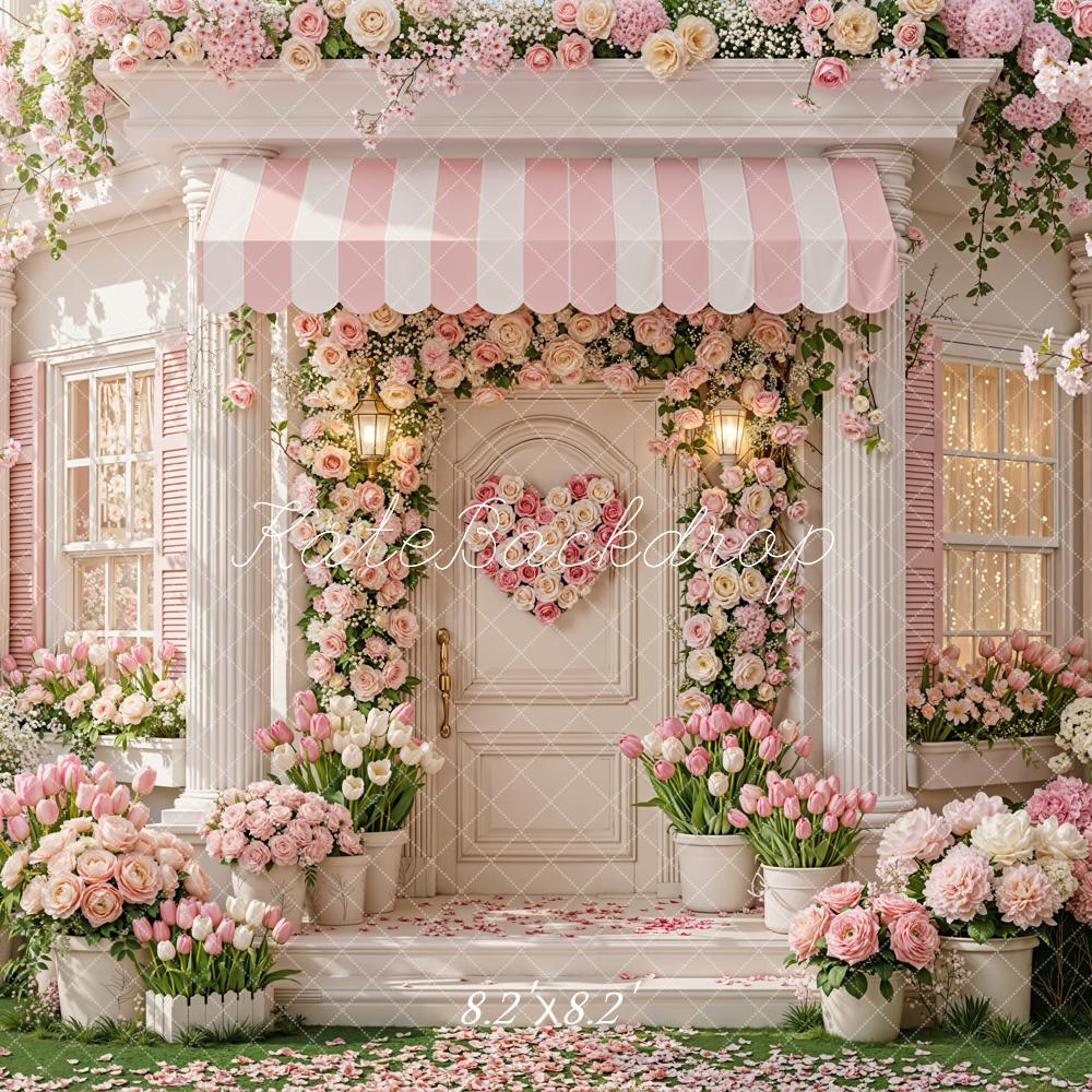 Kate Spring Pink Flower Arch Porch Entrance Backdrop Designed by Emetselch
