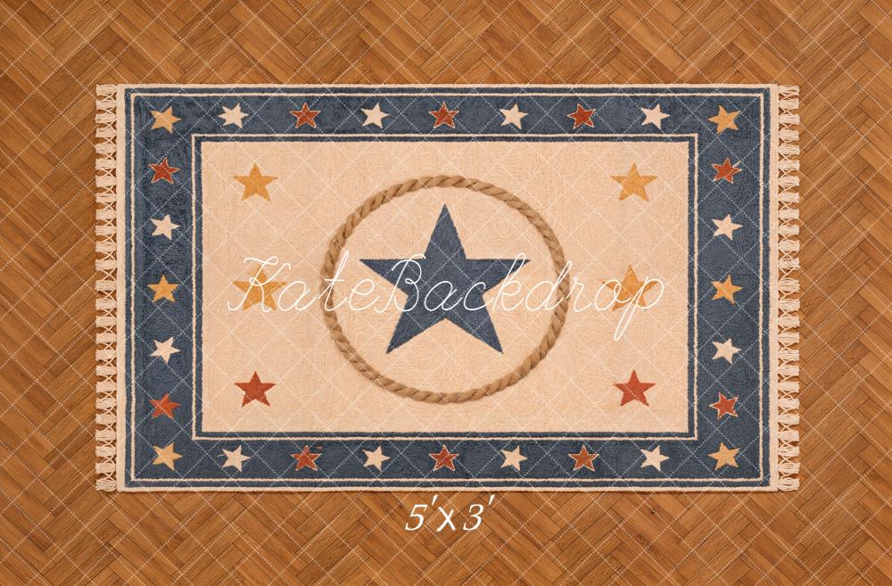 Kate Star Rug with Rope and Woven Floor Printed Backdrop Designed by Kate Image