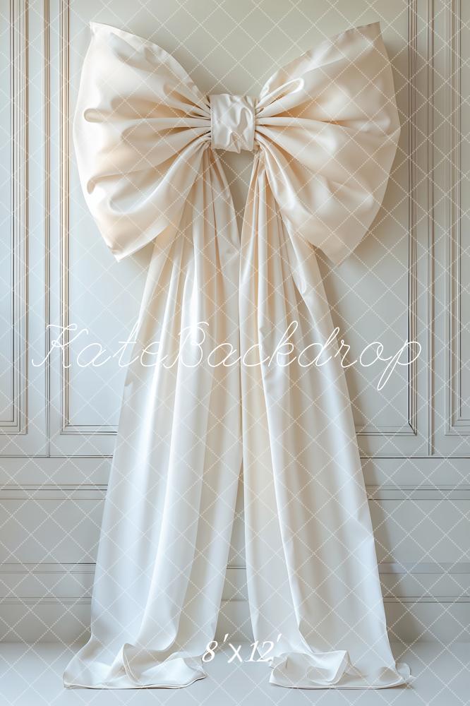 Fondo Crema con Gran Lazo Elegante Diseñado por Emetselch
