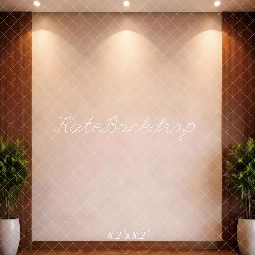 Kate Wood Panel Wall Potted Plants Printed Backdrop Designed by Vertigo Productions