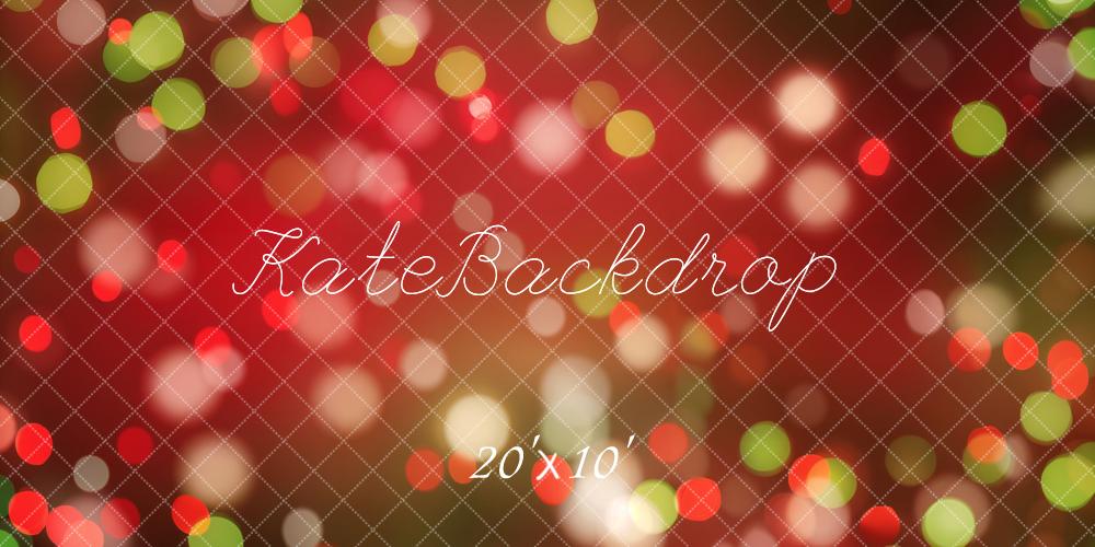 Kate Christmas Red Green Bokeh Lights Backdrop Designed by Emetselch
