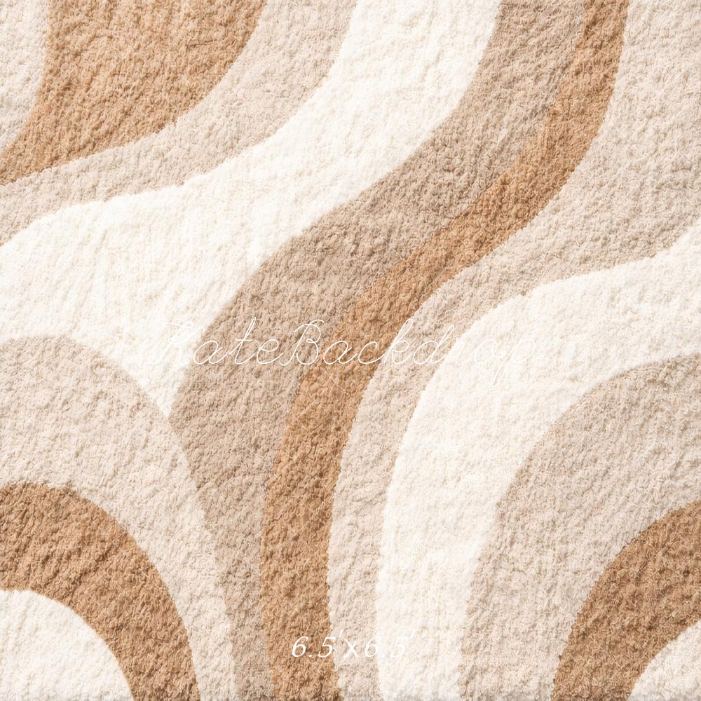Kate Beige Brown Retro Abstract Texture Floor Printed Backdrop Designed by Vertigo Productions