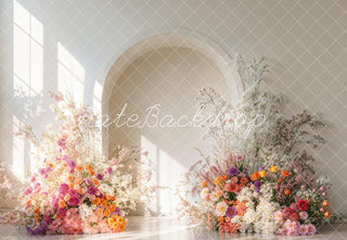 Kate Fall Indoor Flower Arch Light Shadow Printed Backdrop Designed by Emetselch