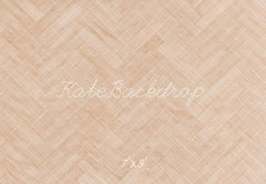Kate Beige Herringbone Wood Floor Printed Backdrop Designed by Kate Image