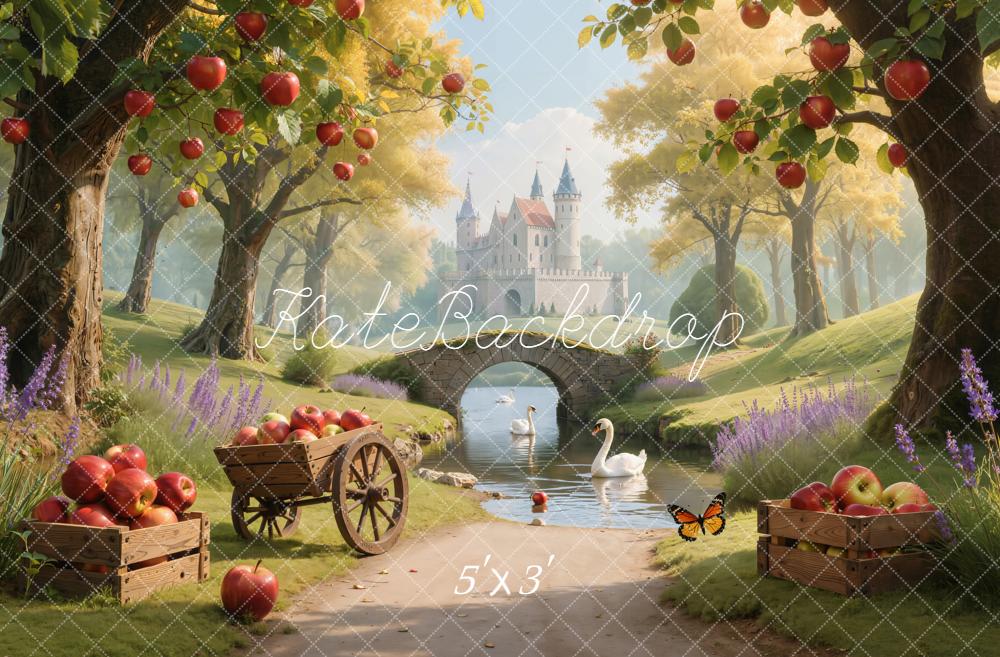 Kate Fantasy Castle Apple Orchard Bridge Backdrop Designed by Emetselch