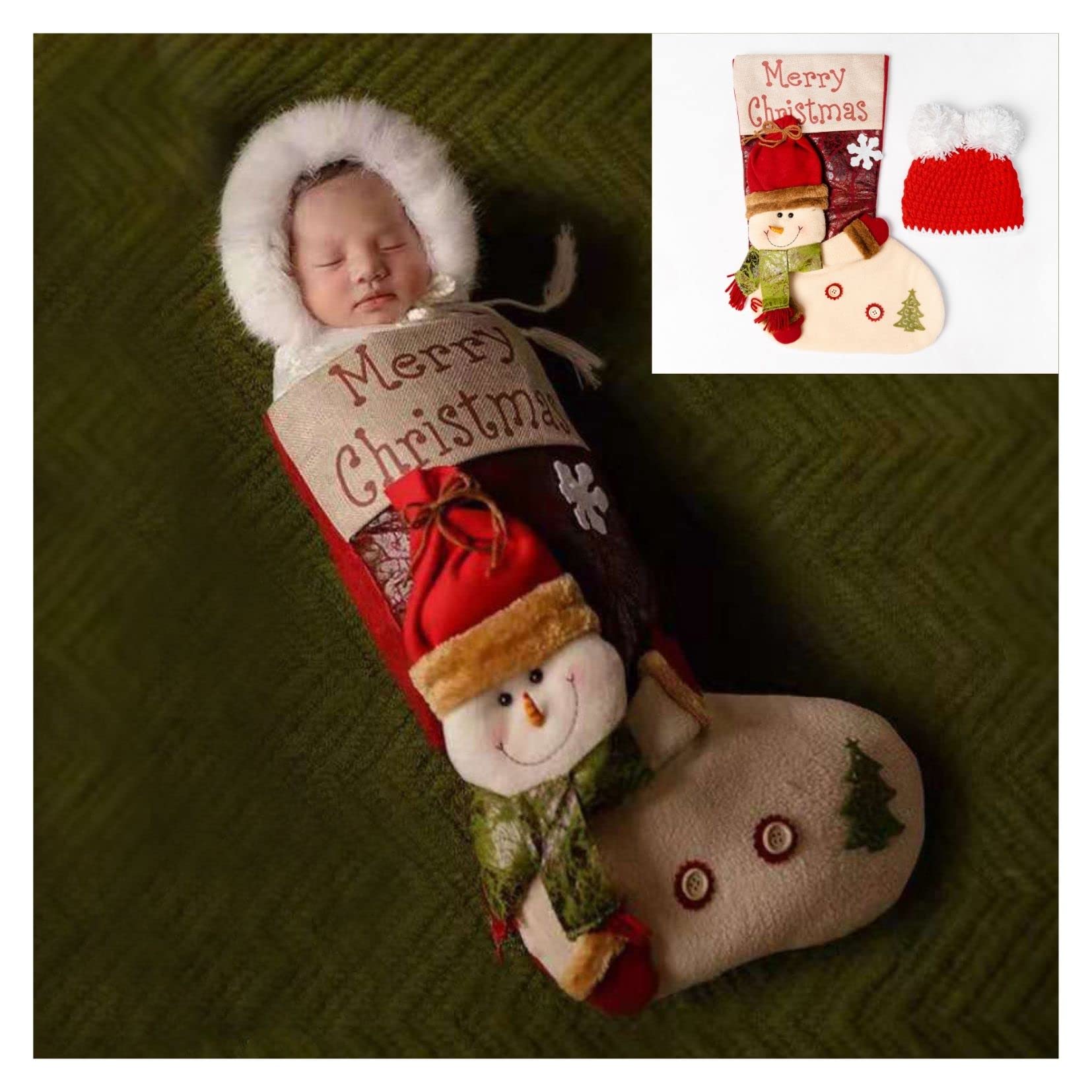 Kate Christmas Newborn Photography Props Baby Photo Outfits Christmas Photo Costume for Baby Red