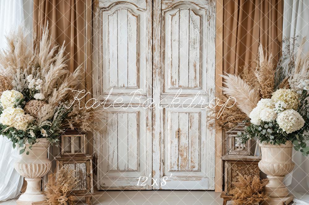 Kate Boho Rustic Floral Vintage Door Backdrop Designed by Emetselch