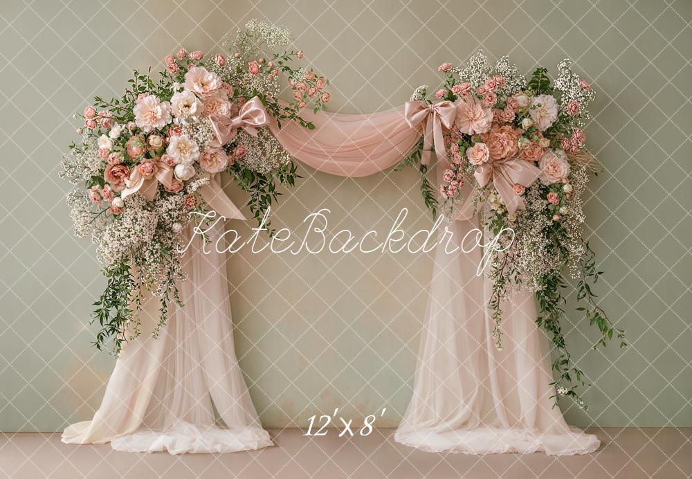 TEST Kate Spring Flower Arch Blush Pink Floral Drapes Backdrop Designed by Emetselch