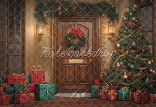 Kate Christmas Tree Door Gifts Brown Printed Backdrop Designed by Emetselch