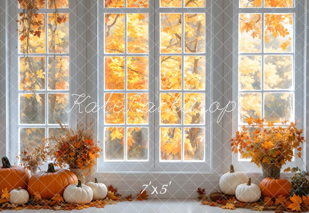 Cozy Autumn Window Frame Backdrop