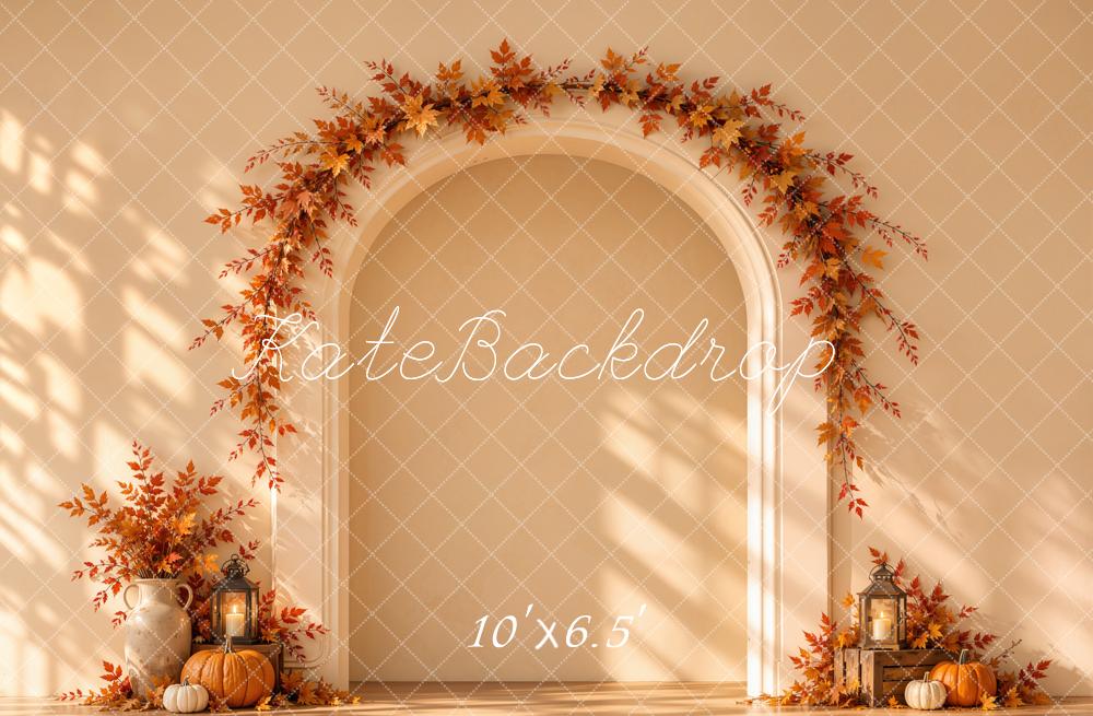 Kate Fall Maple Leaf Arch Dappled Sunlight Printed Backdrop Designed by Emetselch