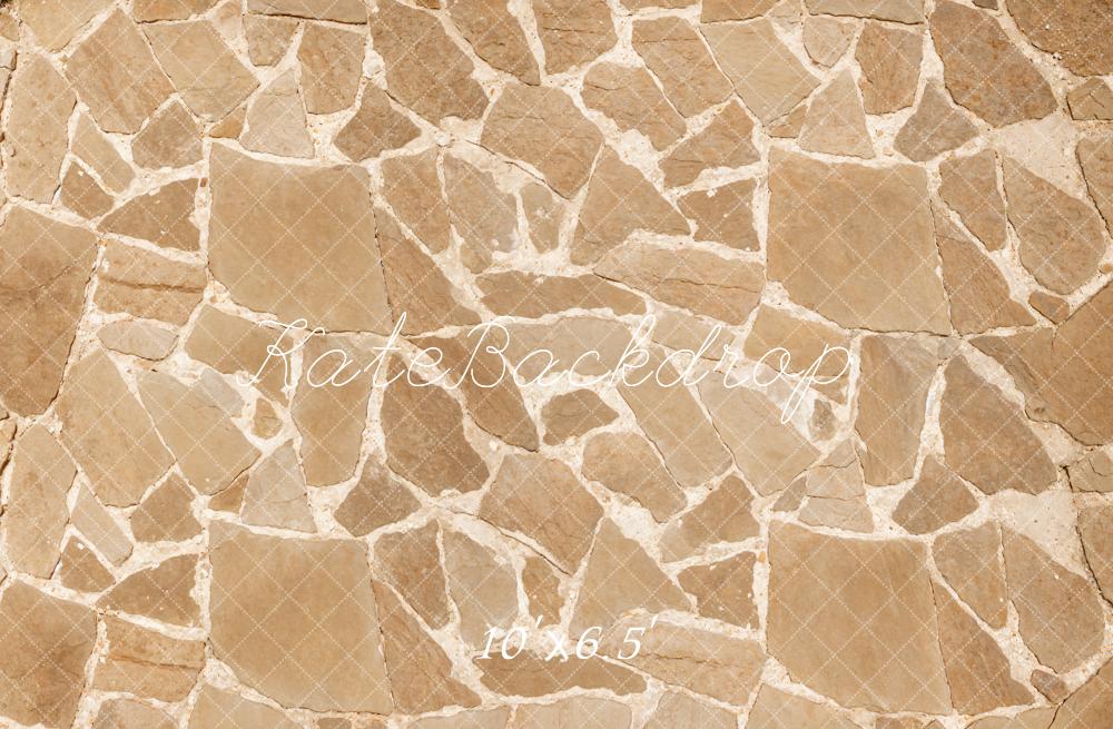Kate Light Brown Cobblestone Texture Floor Backdrop Designed by Kate Image