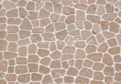 Kate Beige Snowy Cobblestone Floor Printed Backdrop Designed by Kate Image