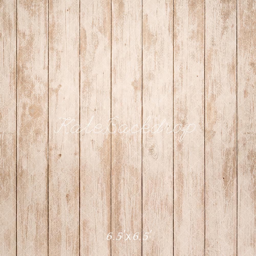 Kate Light Brown Vintage Wood Plank Printed Backdrop Designed by Mandy Ringe Photography