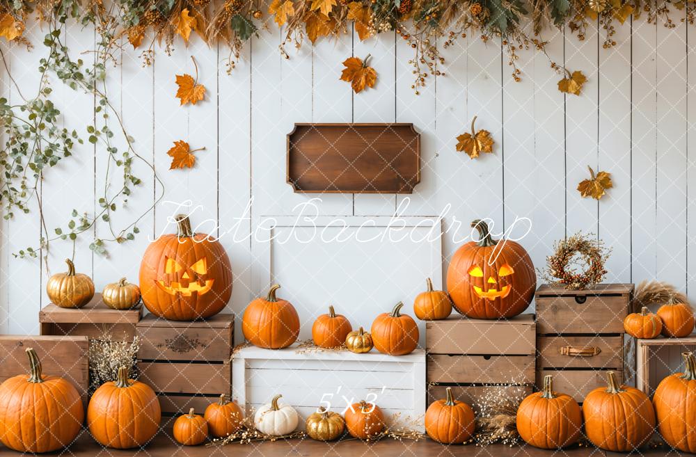 Autumn Harvest Pumpkin Halloween Backdrop