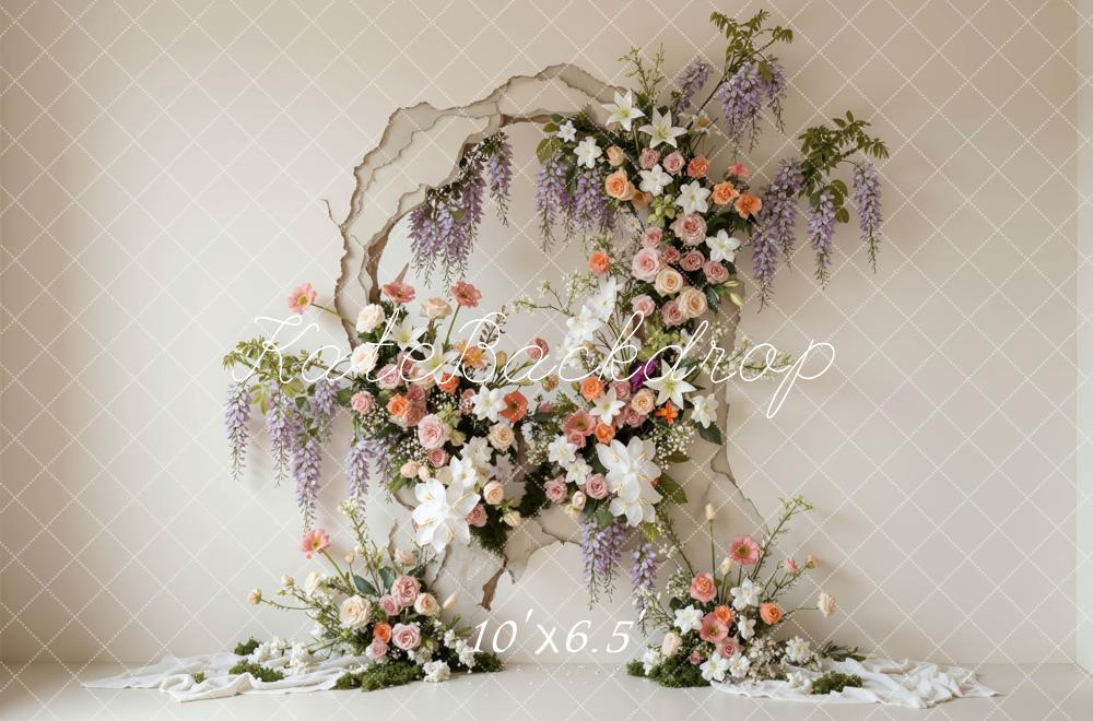 Kate Mother's Day Boho Flower Arch Torn Wall Backdrop Designed by Mini MakeBelieve