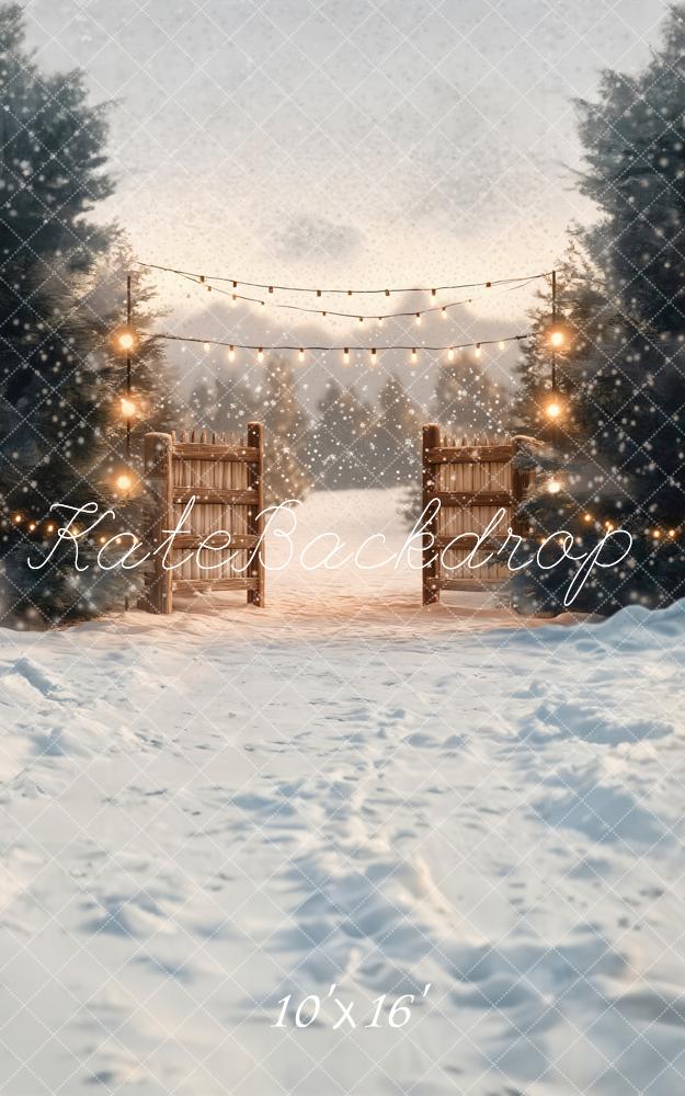 Kate Winter Wonderland Gate Snow Backdrop Designed by Emetselch