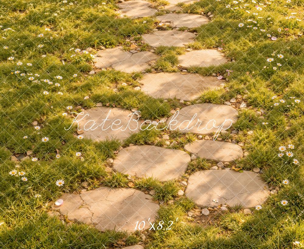 Kate Spring Garden Stepping Stone Path Wildflowers Floor Printed Backdrop Designed by Kate Image
