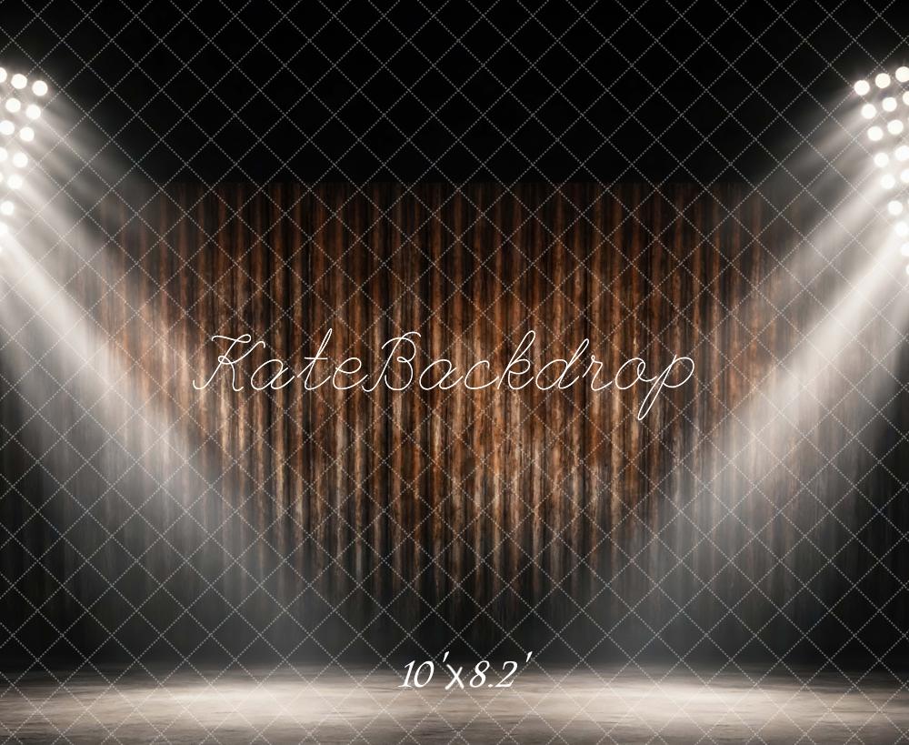 Kate Sports Stage Spotlights Brown Curtain Backdrop Designed by Mini MakeBelieve