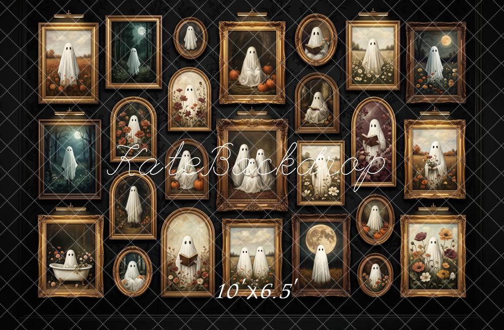 Kate Halloween Vintage Ghost Portrait Gallery Printed Backdrop Designed by Patty Roberts
