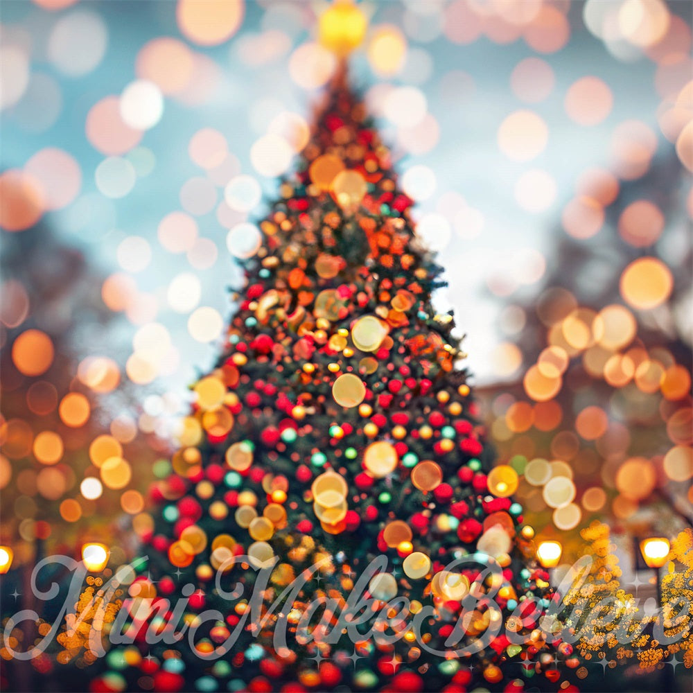 Kate Christmas Tree Night Bokeh Light Backdrop Designed by Mini MakeBelieve