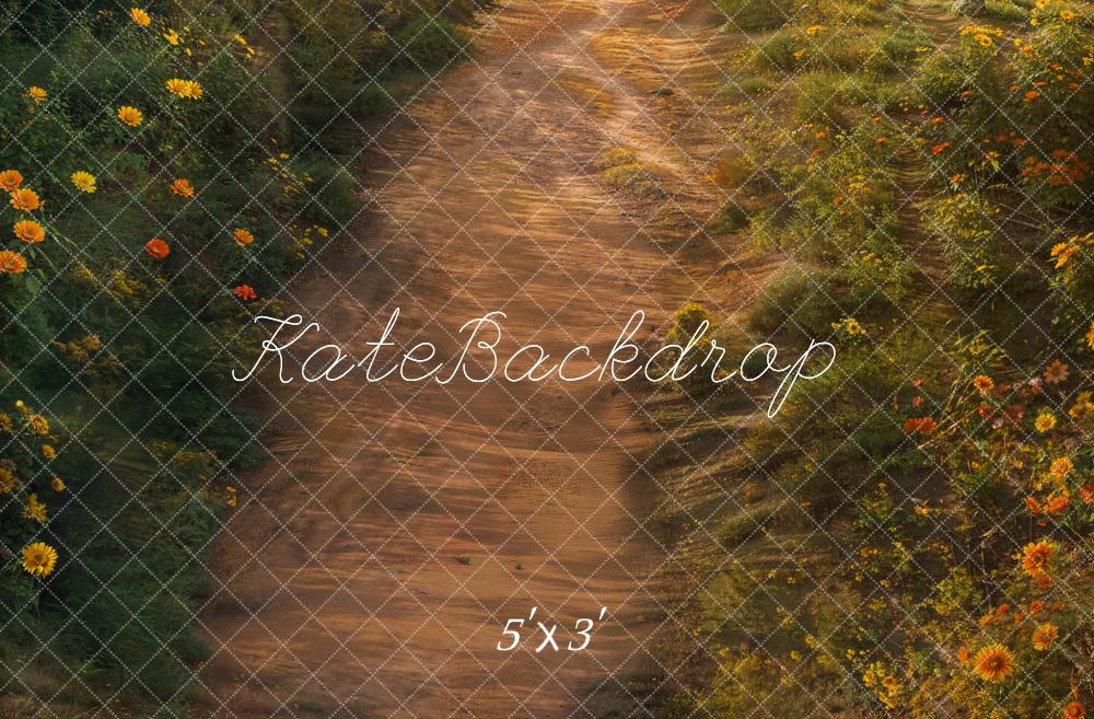 Sfondo per pavimento con percorso di fiori estivi Designed by Emetselch