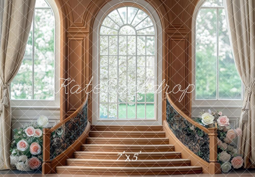 Fondo Floral de Escaleras Arqueadas en Cascada Retro Designed by Mini MakeBelieve