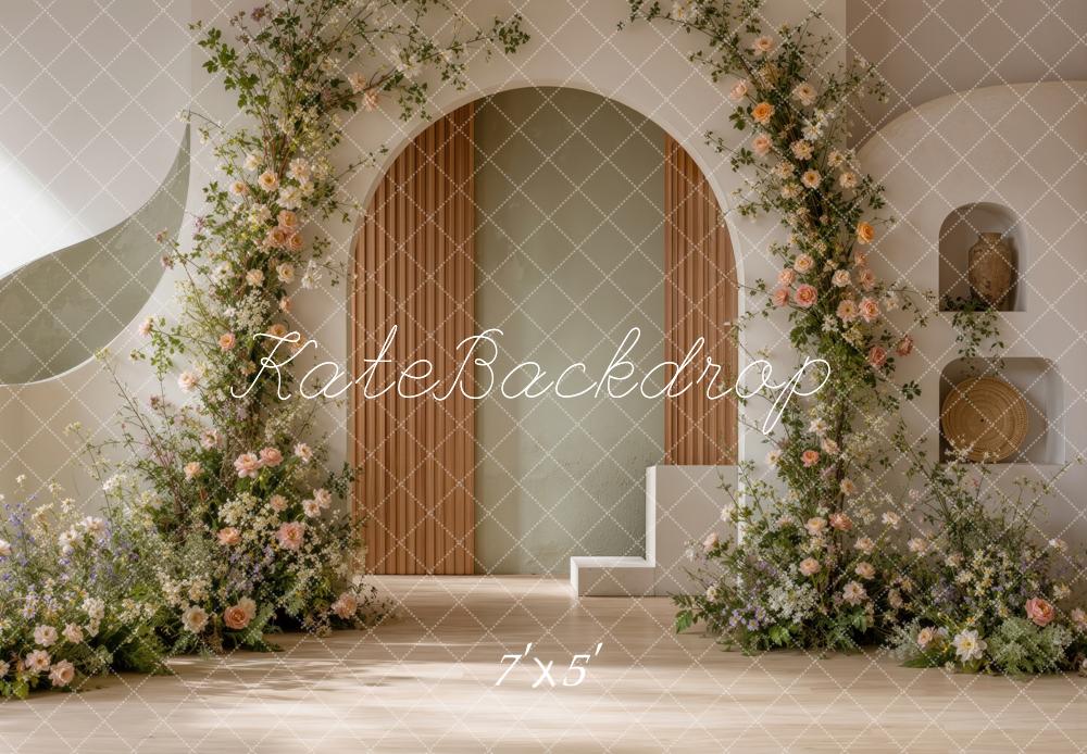 Kate Spring Floral Arch Doorway Staircase Modern Printed Backdrop Designed by Ashley Ward