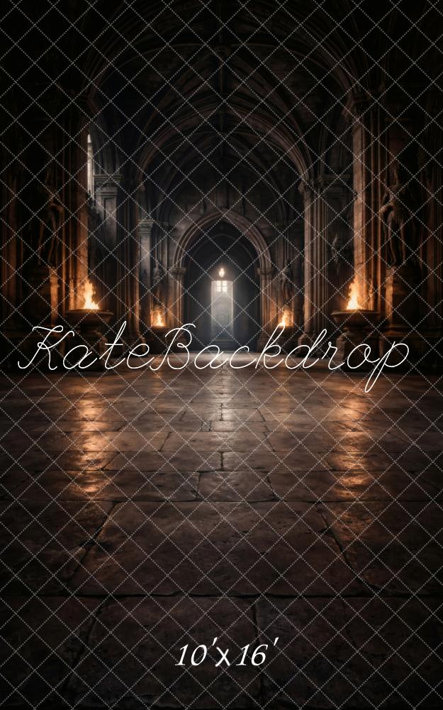 Kate Sweep Dark Gothic Castle Corridor Floor Printed Backdrop Designed by Vertigo Productions