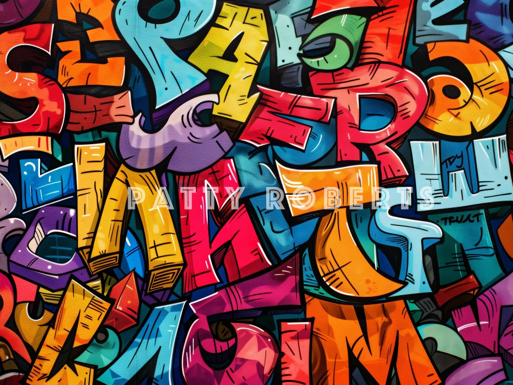 Kate Graffiti Art Wall Colorful Backdrop Designed by Patty Robert
