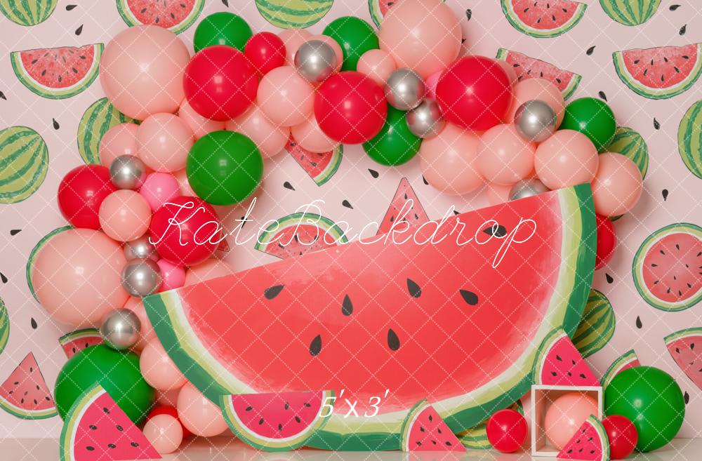 Kate Summer Watermelon Balloons Fruit Pattern Backdrop Designed by Emetselch