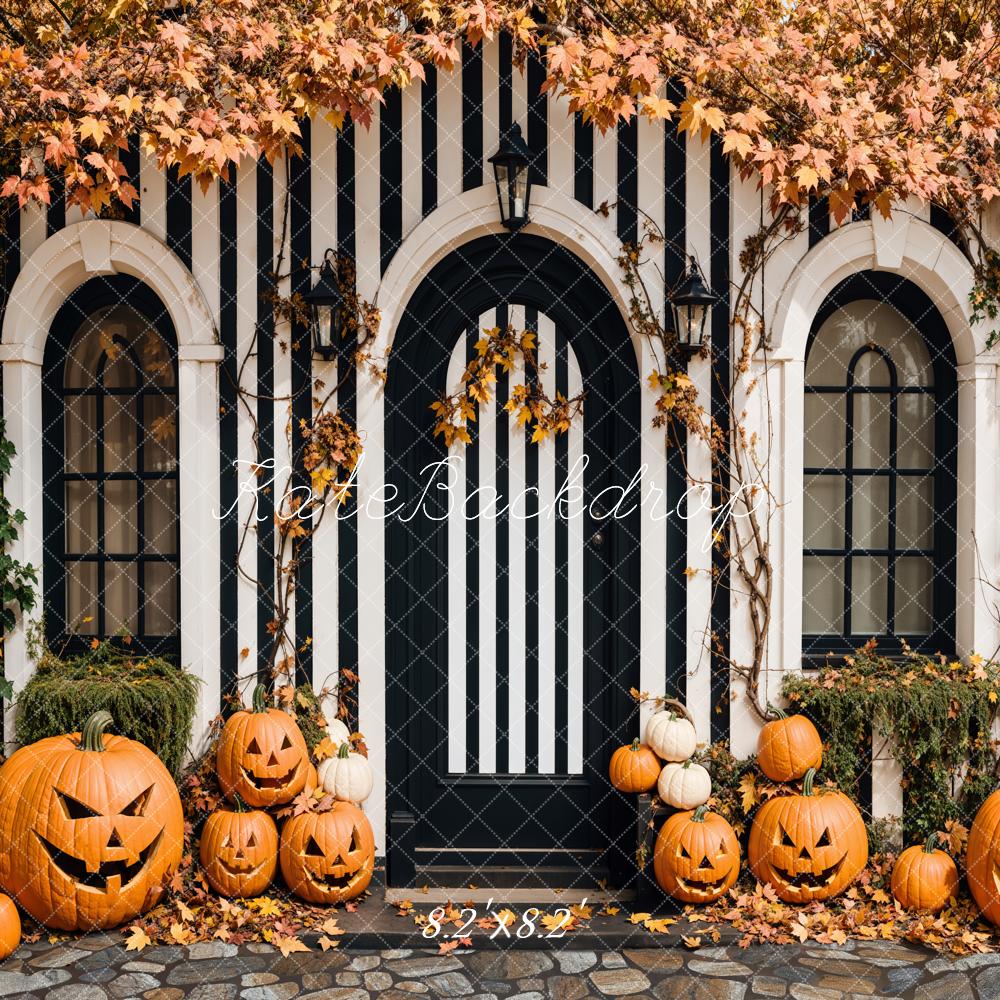 Autumn Halloween Pumpkin Door Backdrop
