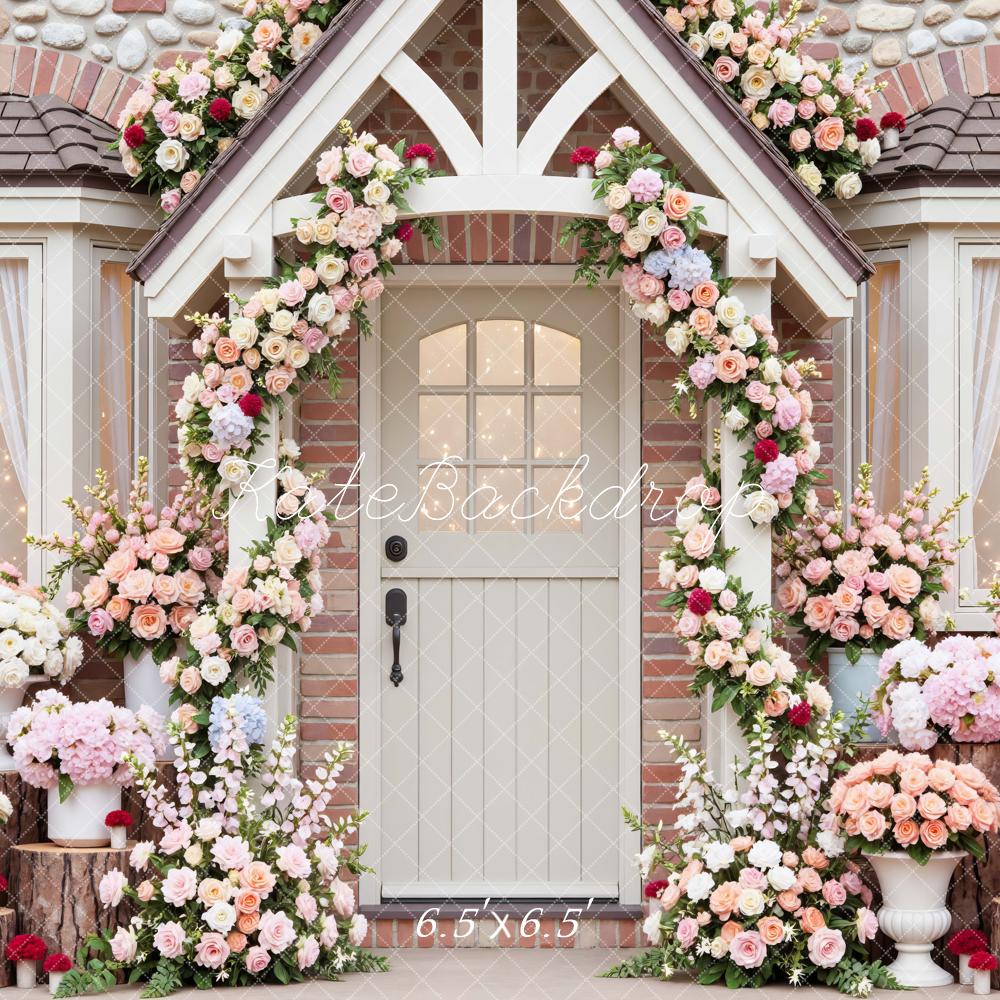 Kate Spring Flower Arch Cottage Doorway Backdrop Designed by Mini MakeBelieve