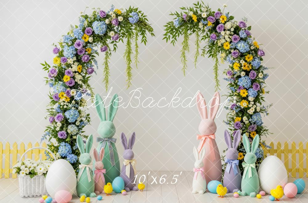 Kate Easter Bunny Flower Arch Pastel Eggs Backdrop Designed by Patty Roberts