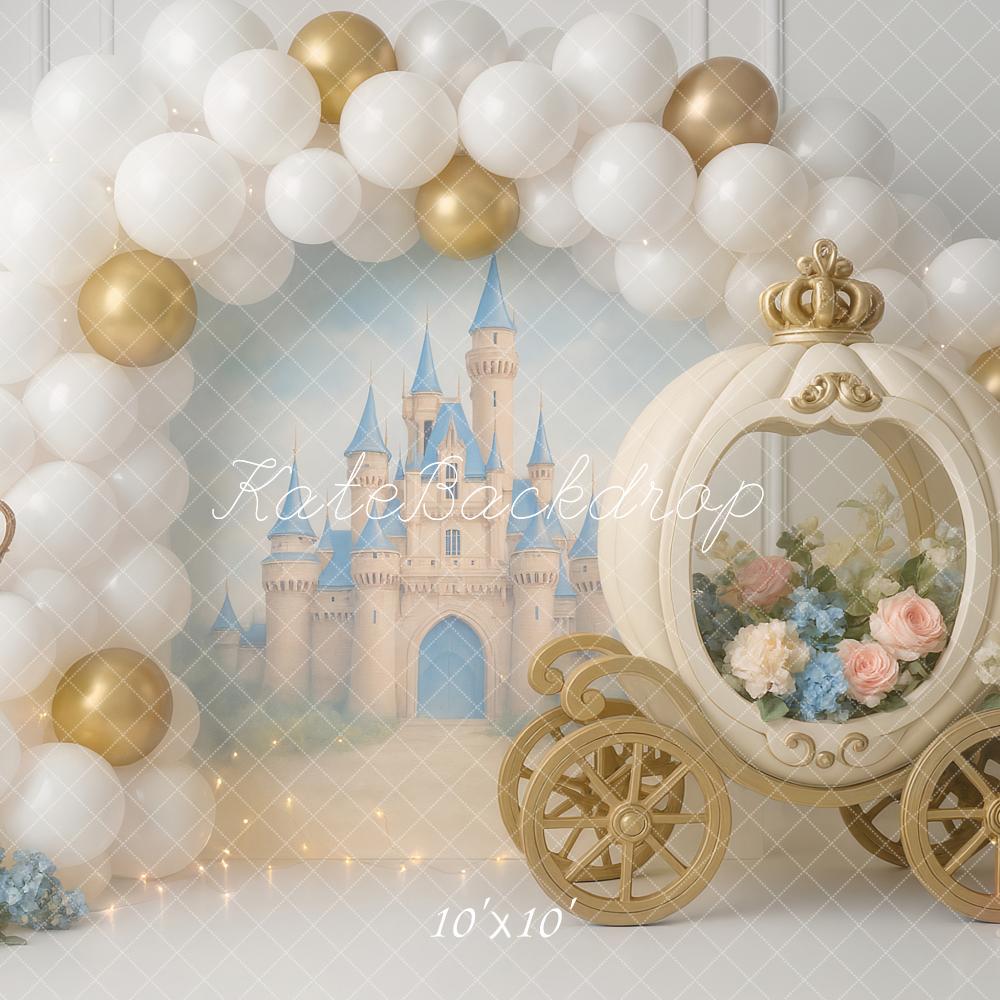 Kate Cake Smash Fairy Fantasy Castle Carriage Balloon  Backdrop Designed by Ashley Paul