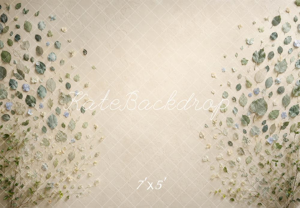 Kate Botanical Leaf Wall Cream Printed Backdrop Printed Backdrop Designed by Shutter Swan Studios