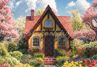 Lente Cottage Tuin Bloemen Foto Achtergrond Designed by Emetselch