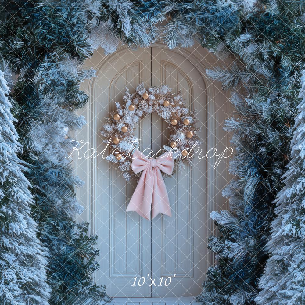 Guirnalda de árbol de Navidad de Kate fondo de arco nevado Diseñado por Mini MakeBelieve