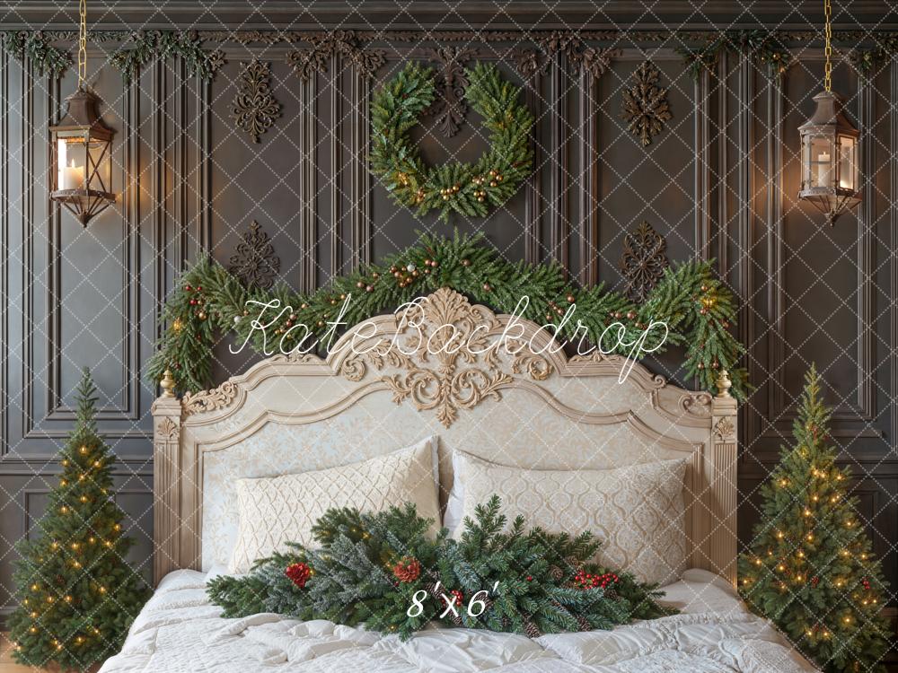 Kate Christmas Headboard Vintage Wall Wreath Garland Backdrop Designed by Emetselch