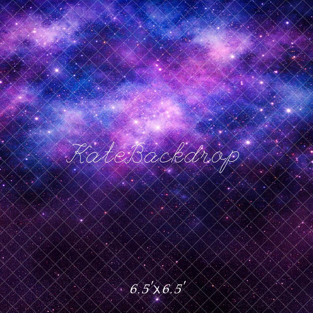 Kate Purple Galaxy Nebula Stars Printed Backdrop Designed by Mandy Ringe Photography