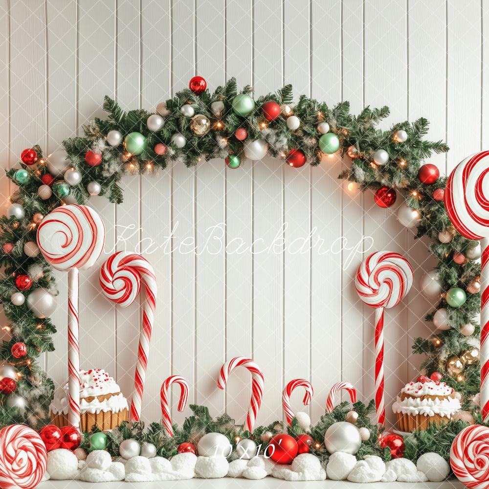 Kate Christmas Candy Cane Arch Lollipop Backdrop Designed by Patty Roberts