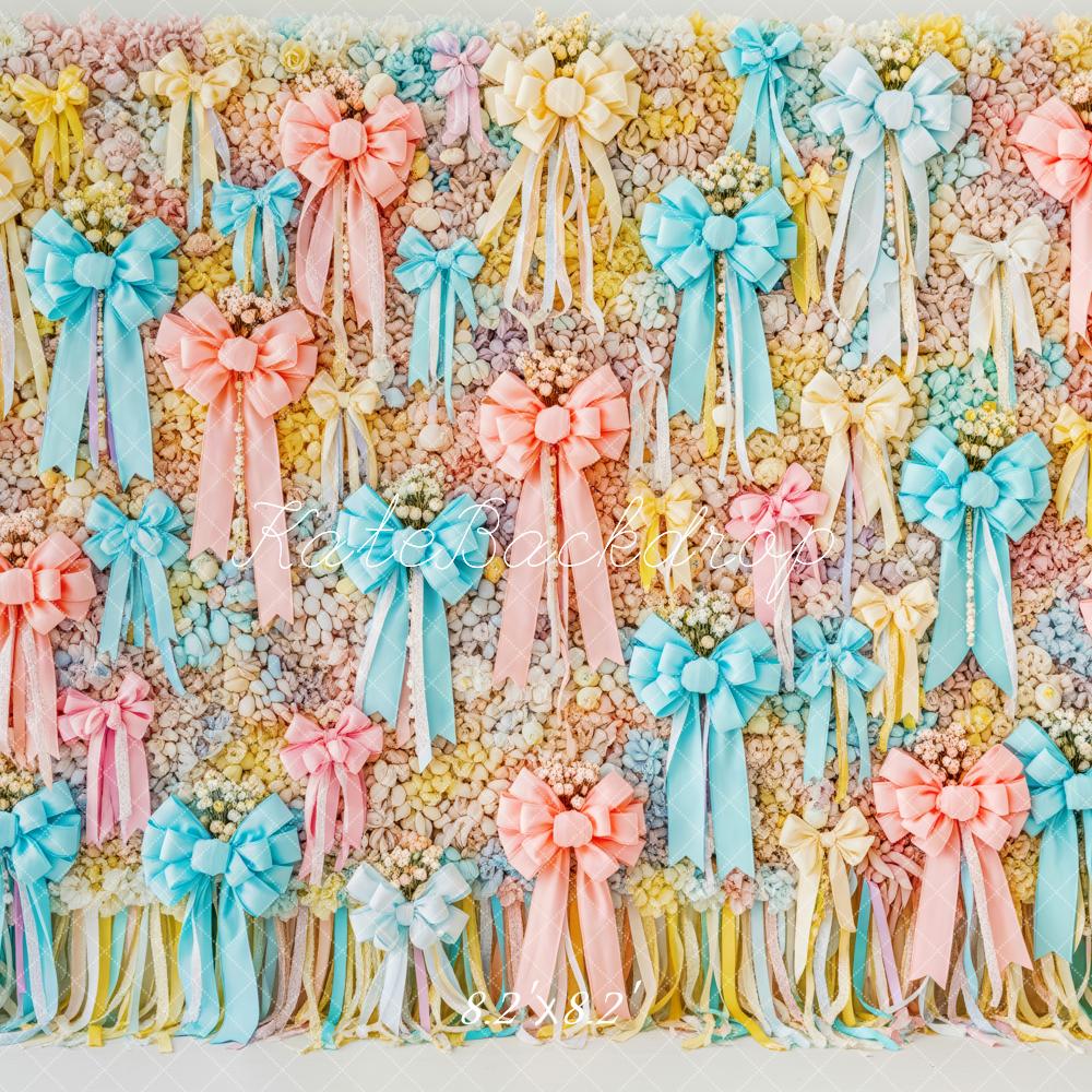 Kate Pastel Bow Ribbon Floral Wall Backdrop Designed by Patty Roberts